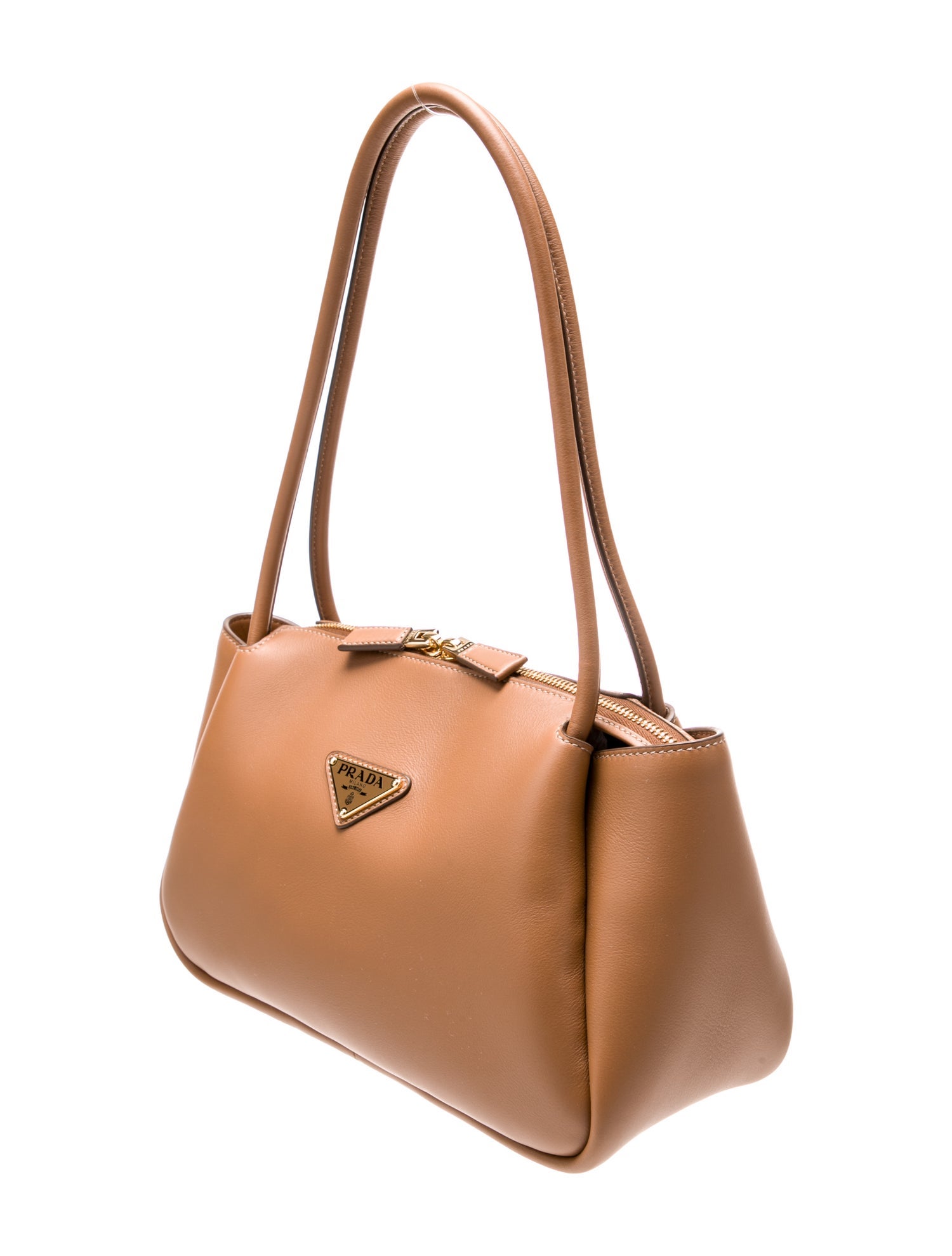 Prada Enameled Metal Triangle Darling Medium